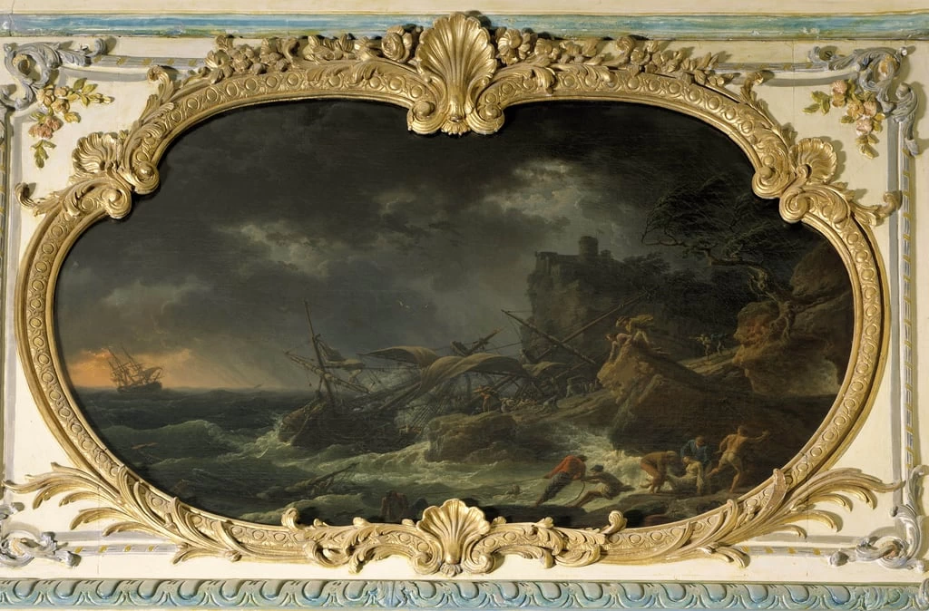  45-il sud o le navi Tempete durante un naufragio in mare asciutto-Castello di Versailles 